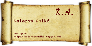 Kalapos Anikó névjegykártya